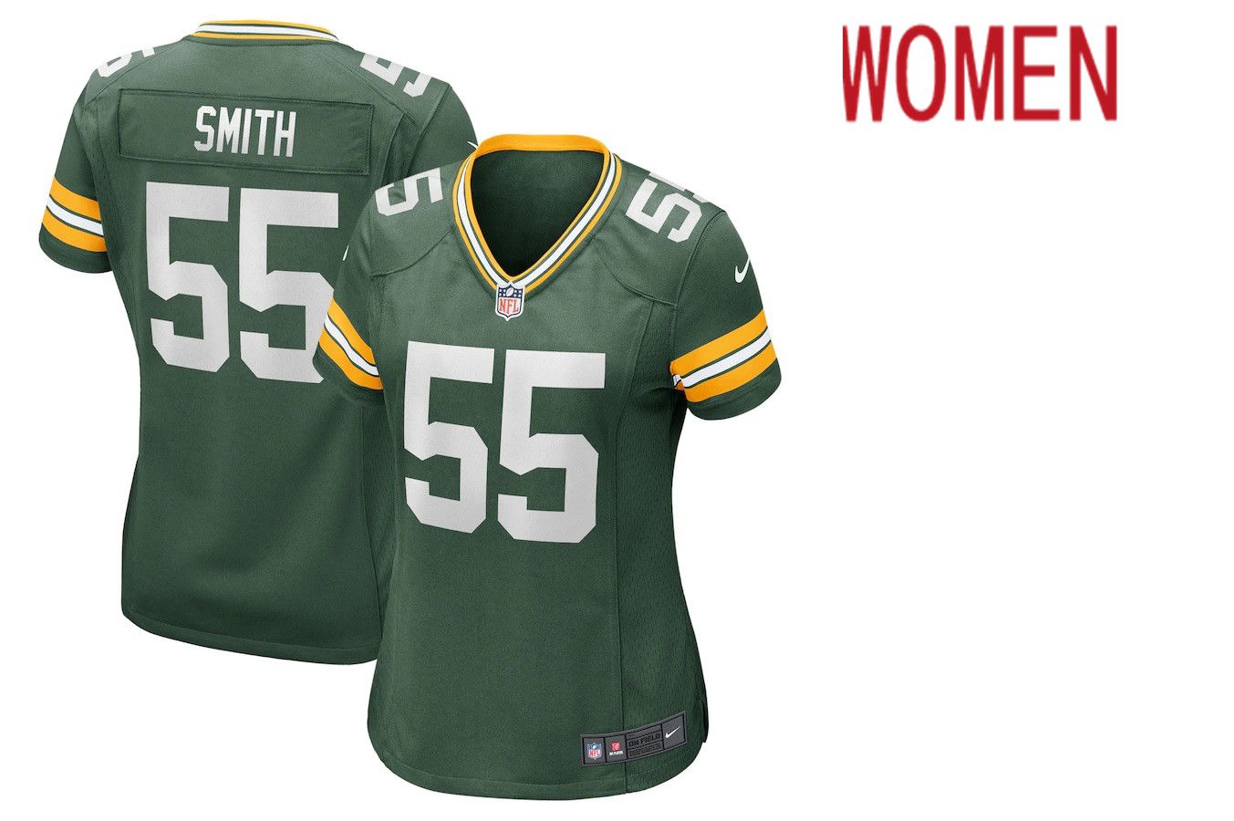 Women Green Bay Packers #55 ZaDarius Smith Nike Green Game NFL Jersey